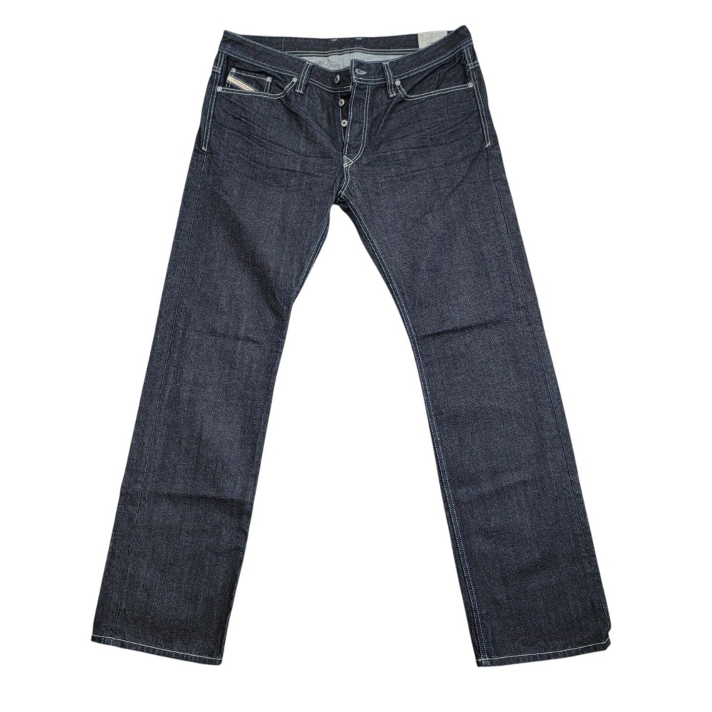 Diesel Viker Regular Straight Jeans Mens 36x34 Dark Blue Denim Button Fly ORZ29